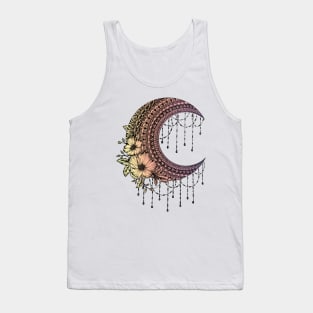 Floral moon chandelier mandala Tank Top